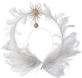 Leadigol Serre-tête à plumes avec ailes d'ange, diadème de mariage pour femmes et filles