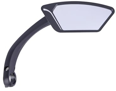 CONTEC Fahrrad-Rückspiegel E-View rechte Seite, Nylonrahmen mit Glasfaser, für Lenker 22,2 mm, 360° verstellbarer Spiegelkopf, Glare Linse, Schwarz