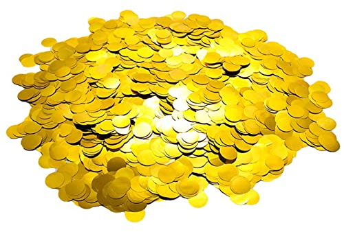 CC wonderland zone 100g Konfetti Rund Gold(Φ1.5cm),Tischkonfetti Metallic Gold für Party Hochzeit Dekoration