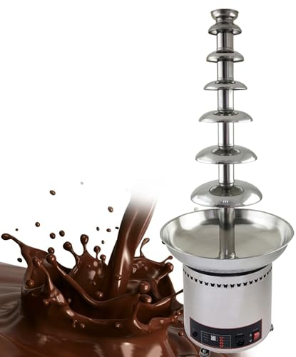 AINITAIFENG Chocolate Fondue Fountain for Party,Melting Chocolate Waterfall Machine with Warming Function Works 12Hours Continuously 4/5/6/7 Tiers Commercial Use (7layer)