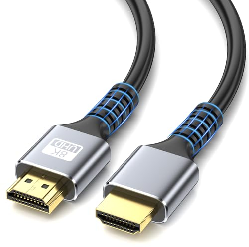 looyotul 8k Cable HDMI 3m de Ultra Alta Velocidad Hdmi 2.1 Cable 4K@120Hz 8K@60Hz Conector dorado 48gbps,línea HDMI 3D eARC,Para,Computadoras,Proyector,Monitoreo,HDTV,Xbox,PS4/PS5(Plateado)