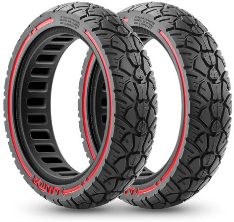 Amitor 8.5x2 Reifen Vollgummi Offroad, E Scooter Reifen 8 1/2 x2 Vollgummi mit Pannensichere, Wartungsfrei & Langlebig, E Scooter Vollgummireifen 8,5x2,0 Zoll für Xiaomi Pro 2 1S M365 Pro Mi3, 2PCS