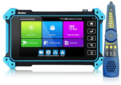 Henkion IPC-5100C Plus CCTV-Kamera-Tester 5,4-Zoll-Touchsbildschirm Monitor CCTV-Tester 12MP IPC und 4K 8MP TVI CVI AHD-Kamera-Testkabel-Tester Unterstützung POE HDMI VGA WiFi RS485 Kabel-Tracer
