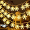 KEELYY Schneeflocke Lichterketten, 10m 100 LED Weihnachten Lichterketten, Schneeflocke Lichterkette Dekoration mit 8 Beleuchtungsmodi, für Weihnachten, Neujahr, Hochzeit, Valentinstag, Geburts