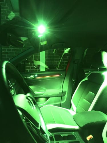 Onwomania Innenraum Leuchtmittel Beleuchtung Set kompatibel mit Opel Corsa D/Grün/Innenraumbeleuchtung/Grün 7 Stück