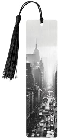 Schwarze und weiße New York gedruckte Lesezeichen, exquisite Holz-Lesezeichen für Frauen, ideales Geschenk für Buchliebhaber, Schwarz