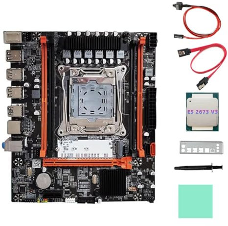 Gvvsjgdbis X99H Desktop Motherboard+E5 2673 V3 CPU+Thermal Grease LGA2011-V3 B85 DDR3X4 ECC Slot M.2 NVME PCI-E 3.0 X16 Black X99H Desktop Motherboard Motherboard 1Set