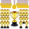 48 Stück Trophäen Medaillen Set, 24 Sportfest Goldmedaillen & 24 Mini Pokale Trophäen für Kindergeburtstag, Schulspiele, Fussball, Feiern, Kinder Mitgebsel & Preis
