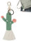 Abitzon 1 llavero tejido de cactus, colgante de cuerda de algodón, colgante de cactus con llavero, llavero de cactus, para mujeres y niñas, bolsas decorativas, verde, 15.5cm