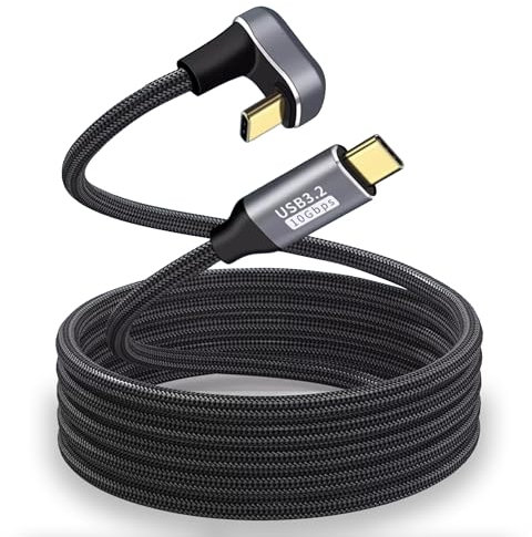 USB C to C Cable U Shape Back 180 Degree Angled 10Gbps USB 3.2 Gen 2 Cable, 100W Fast Charging 4K@60Hz Video Nylon Braided Cord for Nintendo Switch and Laptop,VR,Phones,i/phone15/Pro Max (2M/6.6FT)