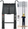 Generic Aluminium Telescopic Ladder, 6.2M, Black, 150KG Load Capacity, 13 Steps, Anti-Slip, Extendable, Stable and Secure