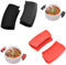 4pcs Asas para ollas, Asas de Silicona para Ollas, Agarraderas de Silicona de Cocina, Manoplas Horno Silicona,Agarraderas de Silicona, Mango de Silicona Agarraderas (Negro+Rojo)