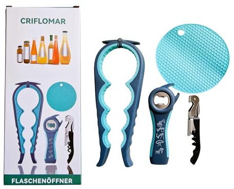 Glasöffner Set 4-teilig – Rutschfester Griff – Einfaches Öffnen für Senioren & bei Arthritis – Für Gläser, Dosen, Wein- & Flaschen – Ergonomischer Küchenhelfer