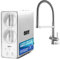 aora GT600 Umkehrosmoseanlage + 3-Wege-Edelstahl-Armatur OHNE bohren – Osmose Wasserfilter mit 8-Stufen-Filtration & Filterwechsel in 3 Sek. – Osmoseanlage Untertisch + tanklosem RO System - Alba