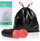20L Bin Liners Drawstring Small Bin Bags 30 Black Waste Pedal Rubbish Bags Thick, Strong for Bathroom, Office, Bedroom