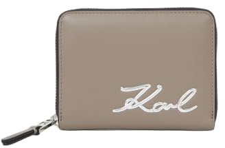 KARL LAGERFELD Portefeuille zippé Taille Moyenne K/Signature Marron-Champignon