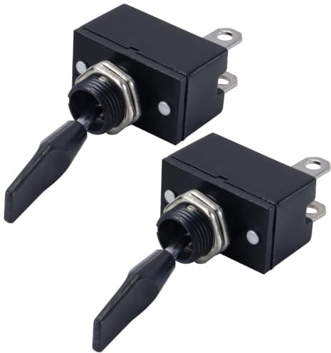 Ausi 2 Stück 2-poliger EIN/AUS-Feder-Momentan-Kippschalter für die Scheibenwaschanlage, Hebel, automatischer Schalter für elektrische Autoteile