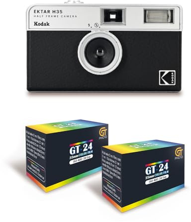 KODAK Ektar H35 Set schwarz – Silbergerät halbes Format + 2 Farbfolien