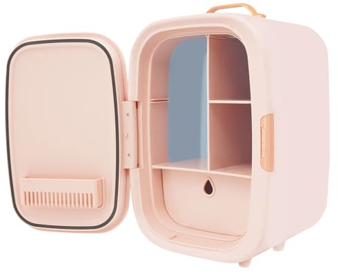 YyanLAK Mini Kühlschrank, 50 W Kosmetik-Kühlschrank, Make-up-Kühlschrank, für die Aufstellung in Schlafzimmern, Büros, Schlafsälen (Rosa)