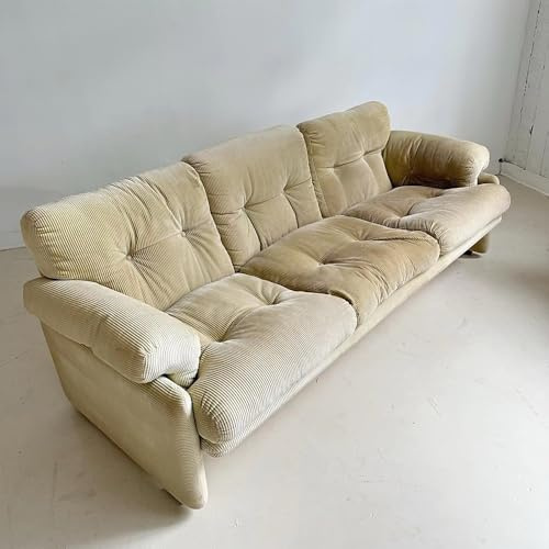 Super Comfort Oversized Modular Sectional Sofa Modern Camel Corduroy Boneless Set Couches for Living Room(240x85x72cm)