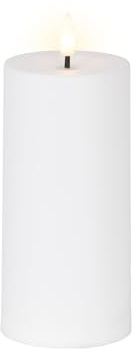 Lumineo Solar LED Kerze Outdoor 7x15cm Kunststoff Weiß - Solarkerze Gartendeko für Außen & Garten - Outdoorkerze Batteriebetrieben - Dekokerze Stumpenkerze mit Warmweißem Licht