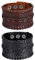 Flongo Herrenarmband Männer Armband Lederarmband, groß breit Leder Armband Armreif Geflochten Braun Schwarz für Männer Herren-Accessoires Punk Rock Biker Größen verstellbar 2er Set
