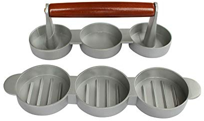 Chabrias Ltd Triple Mini Hamburger Burger Press Non Stick Burger Smasher for Griddle Heat Resistant Handle, Hamburger Press, Meat Press Griddle Press for Flat Top Grill Cooking