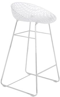 Kartell Smatrik Stool, Tabouet, Cristal avec Structure chromée