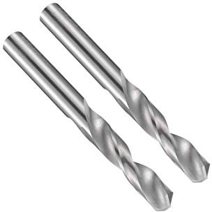sourcing map Forets en carbure monobloc de 4,95 mm à tige droite pour acier dur en alliage d'acier inoxydable, trempé à 50 HRC, 2 pièces