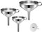 BGLINKAL 3pcs Set Stainless Steel Funnels for Kitchen, with 1 Removable Strainer for Cooking Oil & Transferring Liquid, Fluid and Dry Ingredients, Food Contact Grade Metal Funnels
