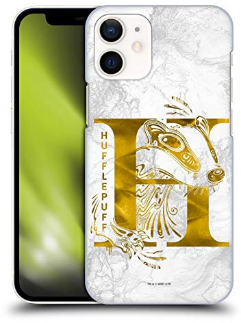 Head Case Designs Officially Licensed Harry Potter Hufflepuff Aguamenti Deathly Hallows IX Hard Back Case Compatible With Apple iPhone 12 Mini