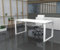 Mesa de Oficina Ideal para teletrabajo, despachos, Sala de Estudios y Ordenadores. con Gran amplitud para Dar mas Comodidad, Marco Cerrado Blanco. (140X80, Blanco)