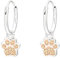 Laimons Kinder Mädchen-Ohrringe Creole Ohrhänger Hundepfote 7 mm Glanz mit Glitzer aus Sterling Silber 925 (hellbraun)