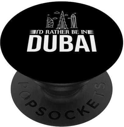 Dubai United Arab Emirates Uae City Skyline Karte Reise PopSockets mit austauschbarem PopGrip
