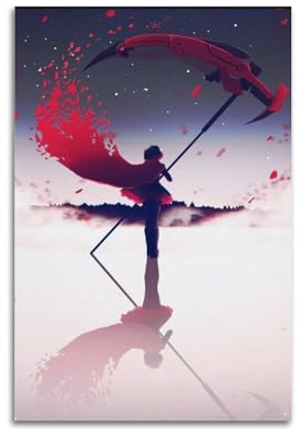 Ink blot Anime RWBY Poster, Rubinrose, Leinwandposter, Wandkunst, Dekor, Wohnzimmer, Schlafzimmer, Dekoration, Poster, 30 x 45 cm, ungerahmter Stil