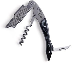 Oinos, A Corkscrew. Professional 'Waiters Friend' Wine Opener, Stainless Steel Corkscrew. (Black)