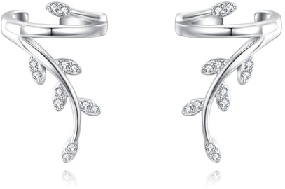 CUPENDA Blatt Ohrmanschetten Ohrringe 925 Sterlingsilber Crawler kein Piercing Kletter Ohrringe Schmuck für Damen