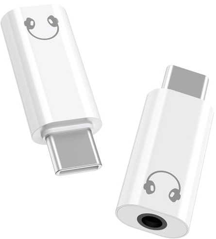 Tobfit Adapter USB C auf 3,5mm Audio Kopfhörer,USB C auf Kopfhörer 3,5mm Klinke Aux Adapter für iPhone 16 15 Pro Max Plus, Samsung Galaxy, iPad Air/Pro, MacBook(2 Stück)