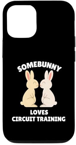 Somebunny liebt Zirkeltraining, süßer Osterhase, Fitness Hülle für iPhone 12/12 Pro