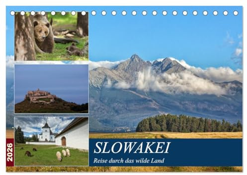 Slowakei - Reise durch das wilde Land (Tischkalender 2026 DIN A5 quer), CALVENDO Monatskalender: Die Slowakei ist viel mehr als die Tatra und Bratislava. (CALVENDO Orte)