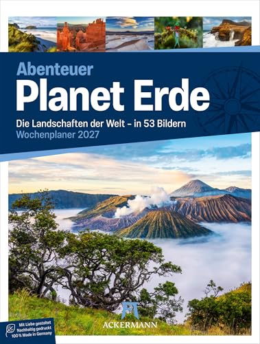 Planet Erde Wochenplaner Kalender 2027 | Landschaften der Welt | Bildgewaltiger Landschafts-Wochenkalender im Hochformat (25x33 cm) | Mit Rätseln