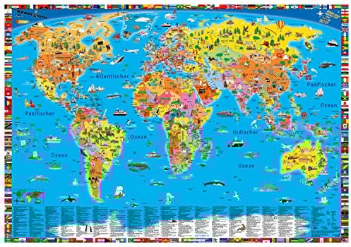 Erlebniskarte „Illustrierte politische Weltkarte