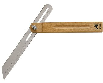 Metrica 69650 - Falsa squadra, con base in legno, 250 mm