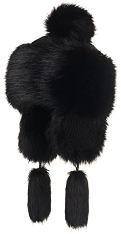 Futrzane Classic Mütze mit Ohrenklappen - Fliegermütze Damen - Russische Hut (One Size, Schwarz Classic)