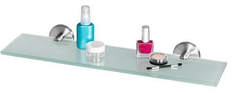 bremermann Bad-Serie Piazza - Glasablage, Badregal Glasregal ideal für Bad und Dusche, Badablage aus Glas und Edelstahl, matt