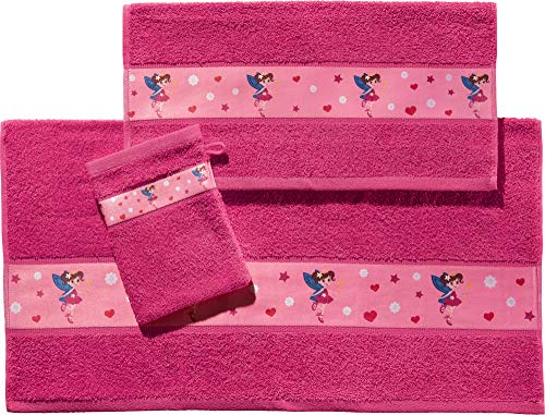 Erwin Müller Kinder-Frottier-Set 3-TLG. Walk-Frottier Fuchsia Größe 70x110 cm + 50x70 cm + 15x21 cm
