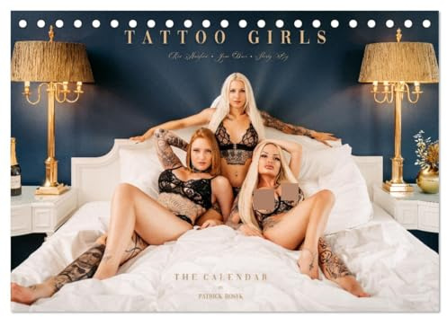 Tattoo Girls - Jane Davi, Red.Natified, Shorty BIG (Tischkalender 2026 DIN A5 quer), CALVENDO Monatskalender: Tattoo Babes, verführerisch, wild und unvergesslich! (CALVENDO Erotik)