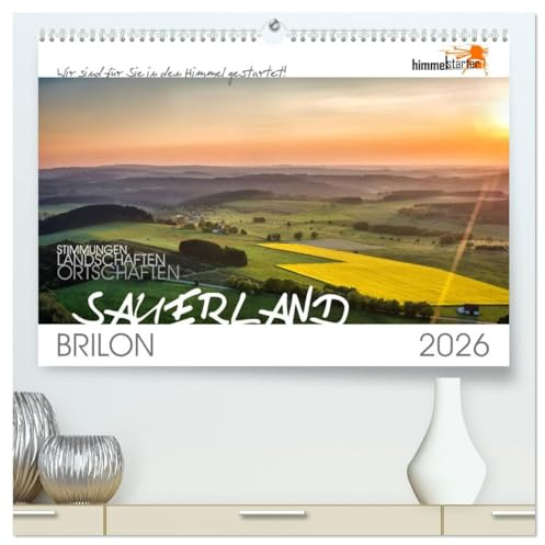 Das Sauerland bei Brilon aus der Vogelperspektive (hochwertiger Premium Wandkalender 2026 DIN A2 quer), Kunstdruck in Hochglanz: Wir sind wieder für Sie in den Himmel gestartet! (CALVENDO Orte)