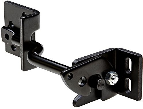 National Hardware V23A Adjust-O-Matic 8 in Heavy Duty Gate Latch for Wooden Fence - Self-Adjusting Outdoor Gate Hardware with Zinc-Plated Triple-Protected Black Finish