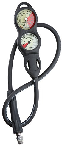 SCUBAPRO 2-Gauge U-Line Tauchkonsole mit Manometer und Tiefenmesser, Metrische Anzeige, Kunststoff